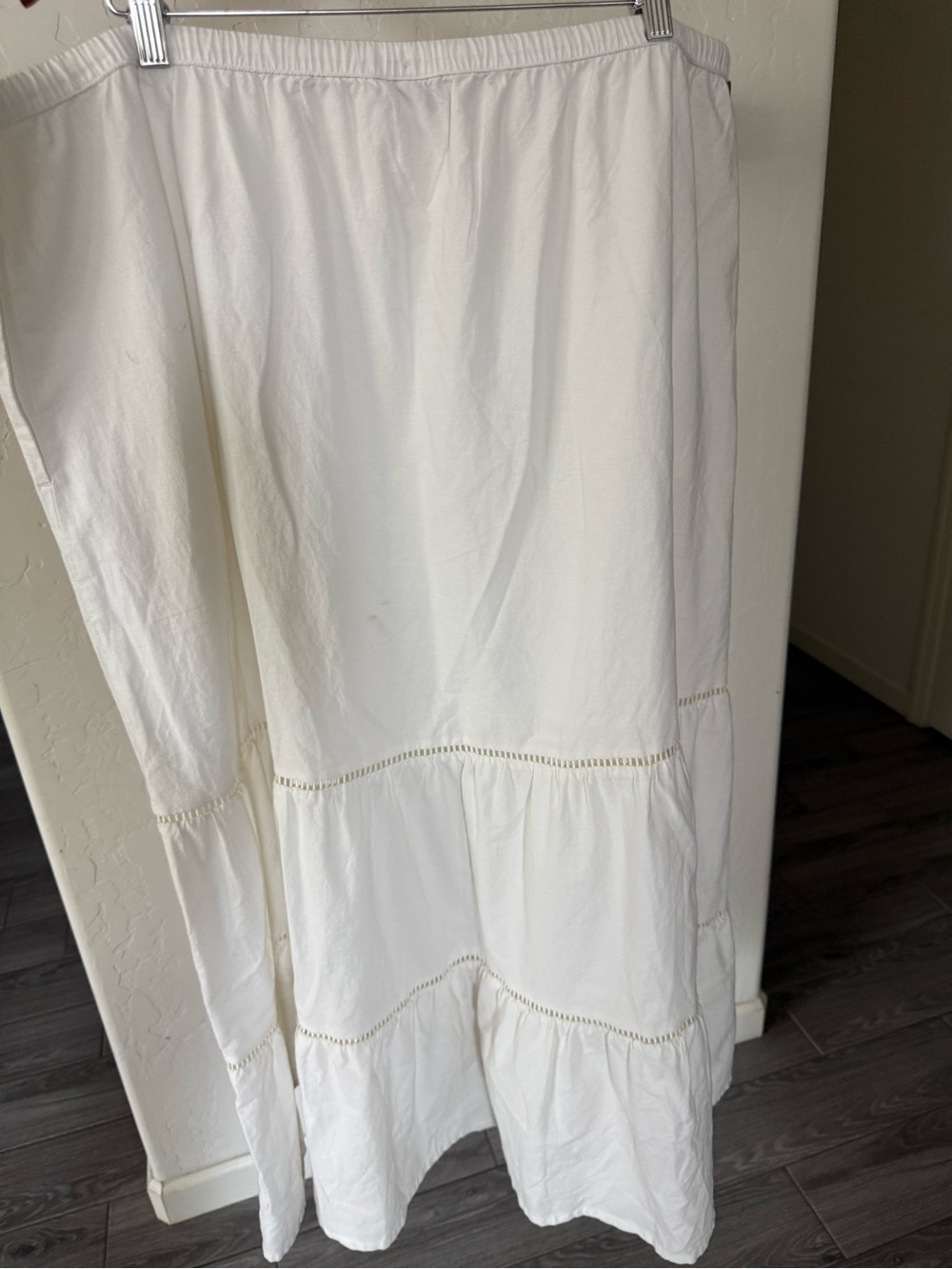 Ava & Viv|White Cream Tiered ruffle Maxi Skirt,cottagecore boho style•••Cotton - Picture 10 of 16